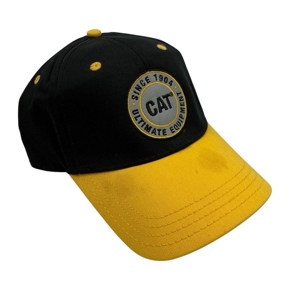 NWD CAT Hat Caterpillar Construction Equipment Black Yellow Official Strapback